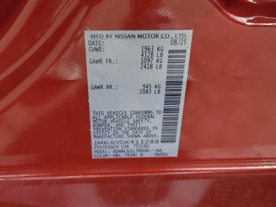 2025 Nissan Altima SR FWD