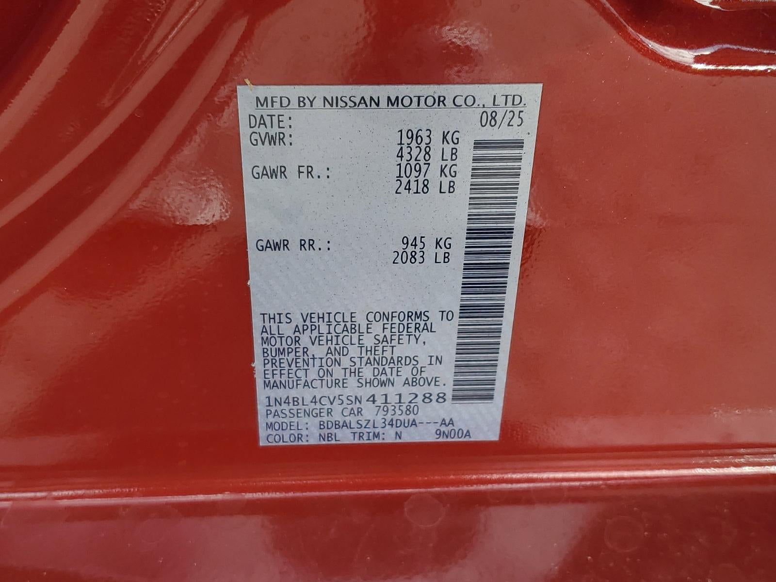 2025 Nissan Altima SR FWD