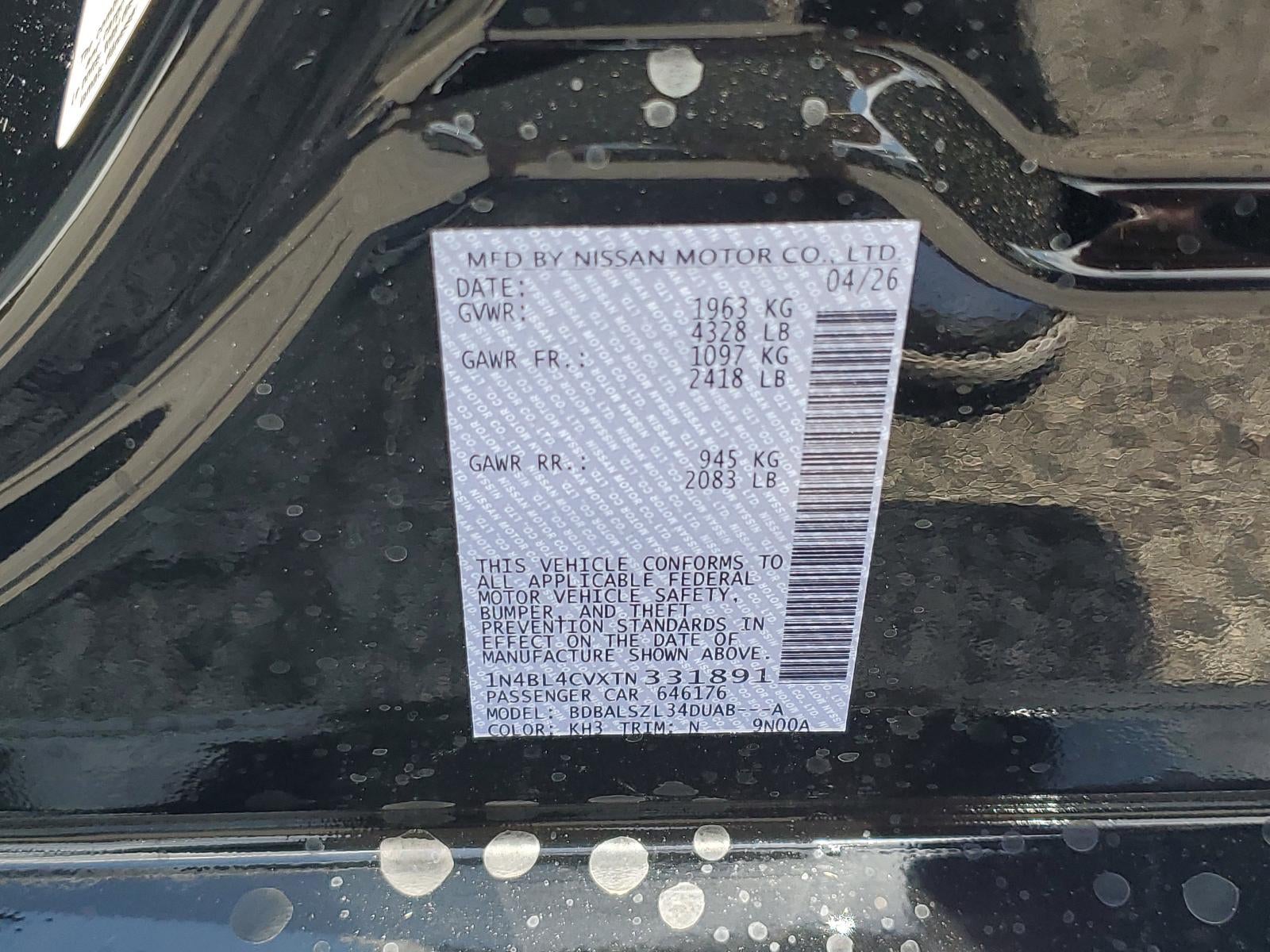 2026 Nissan Altima SR FWD