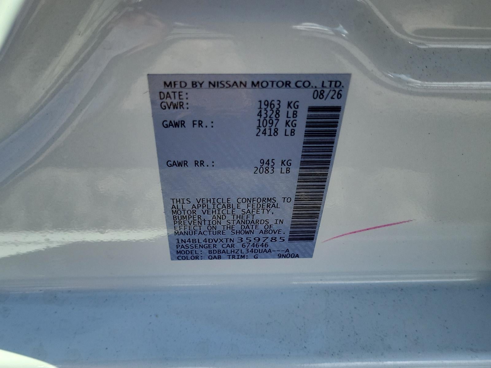 2026 Nissan Altima SV FWD