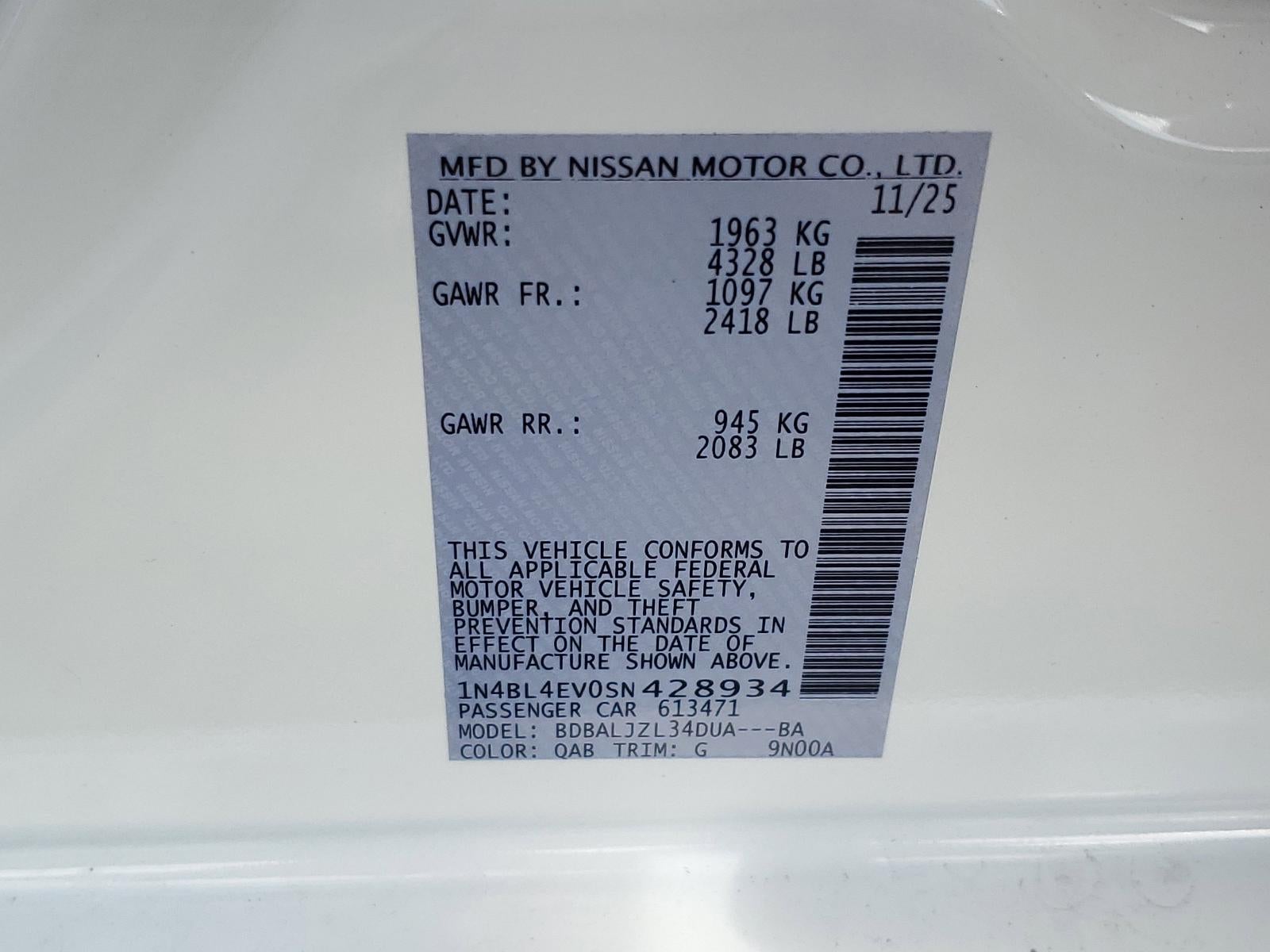 2025 Nissan Altima SL FWD