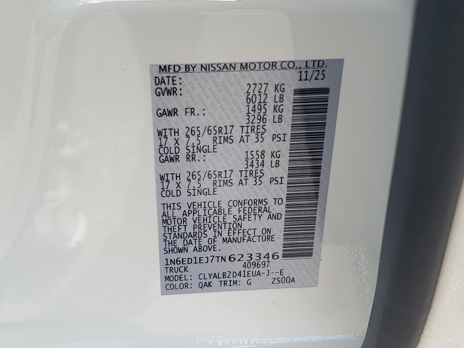 2026 Nissan Frontier Crew Cab 4x2 SV