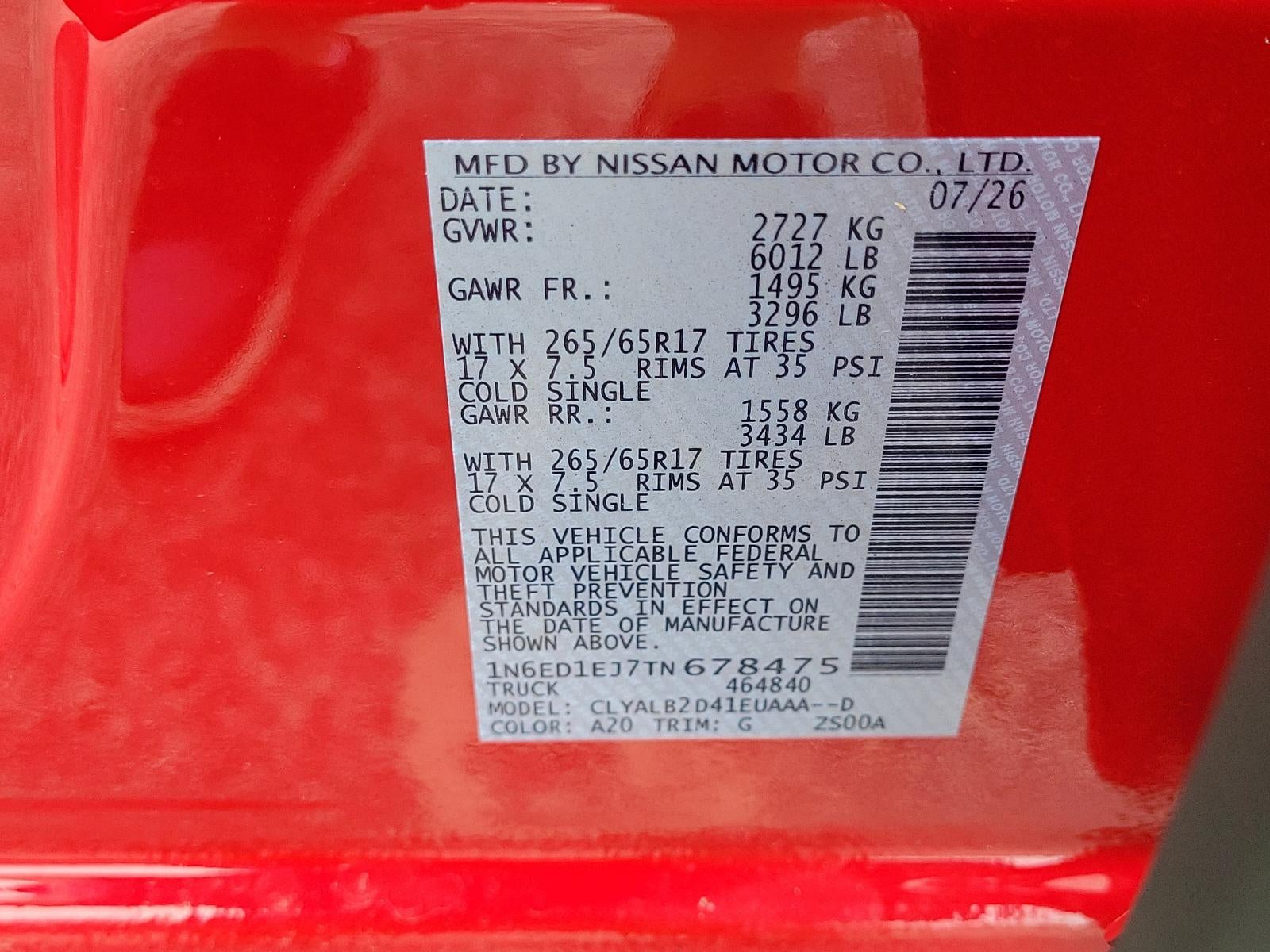 2026 Nissan Frontier Crew Cab 4x2 SV