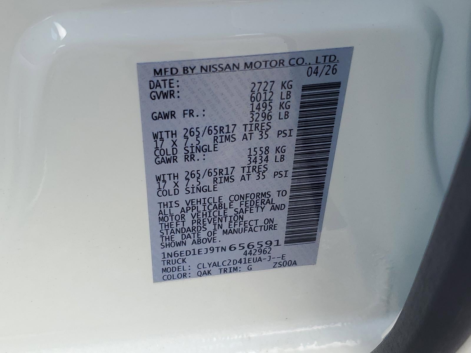 2026 Nissan Frontier Crew Cab 4x2 SV