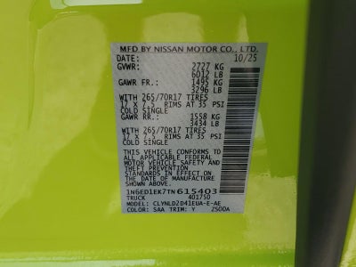 2026 Nissan Frontier Crew Cab 4x4 PRO-4X