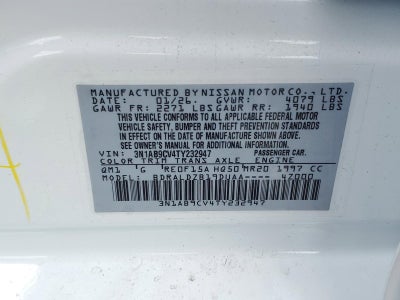 2026 Nissan Sentra SV Sedan