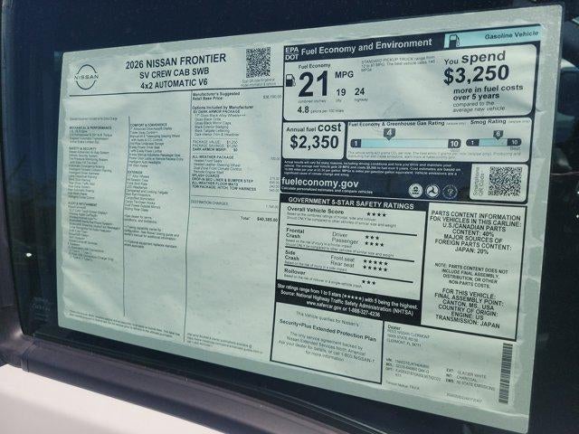 2026 Nissan Frontier Crew Cab 4x2 SV