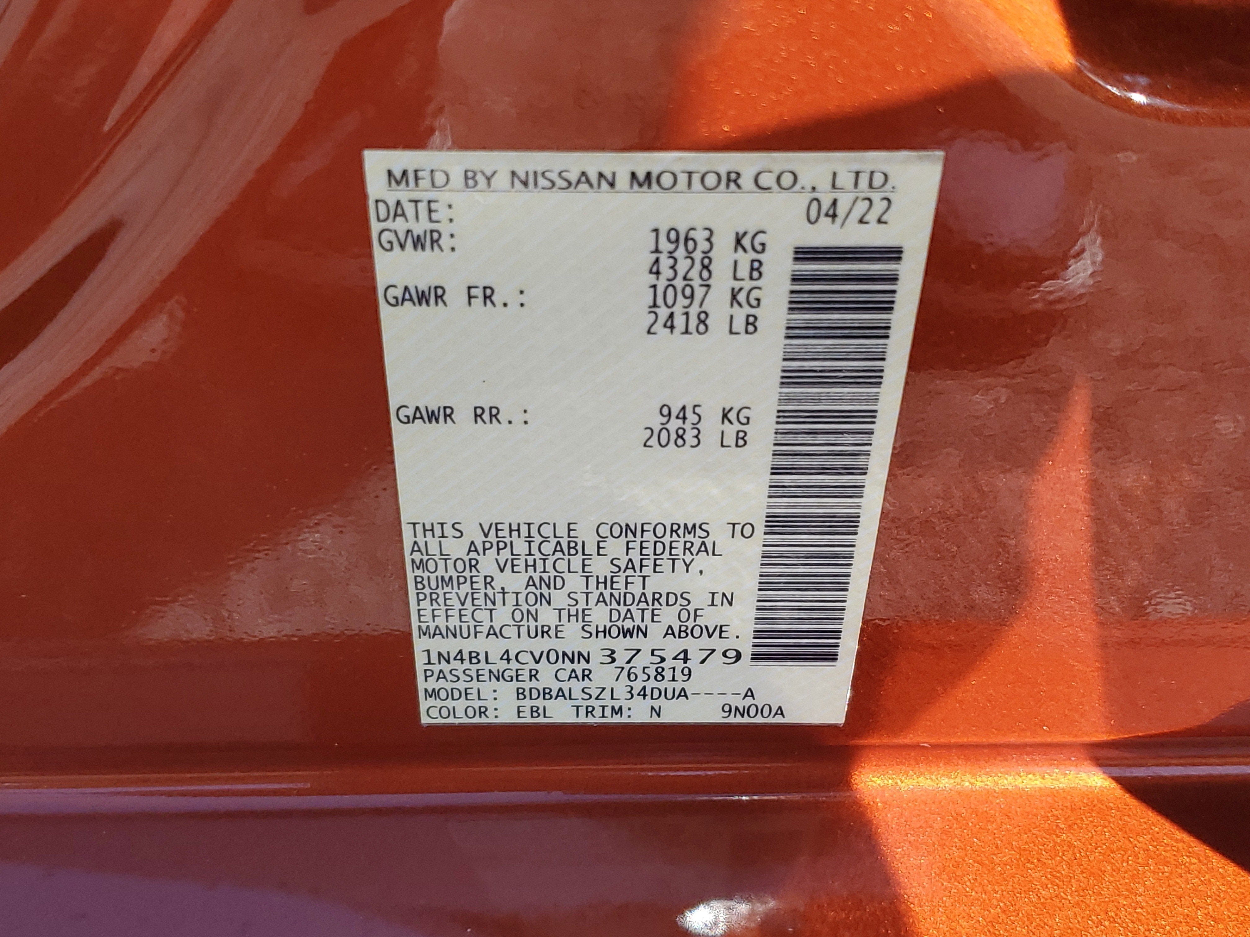 2022 Nissan Altima 2.5 SR