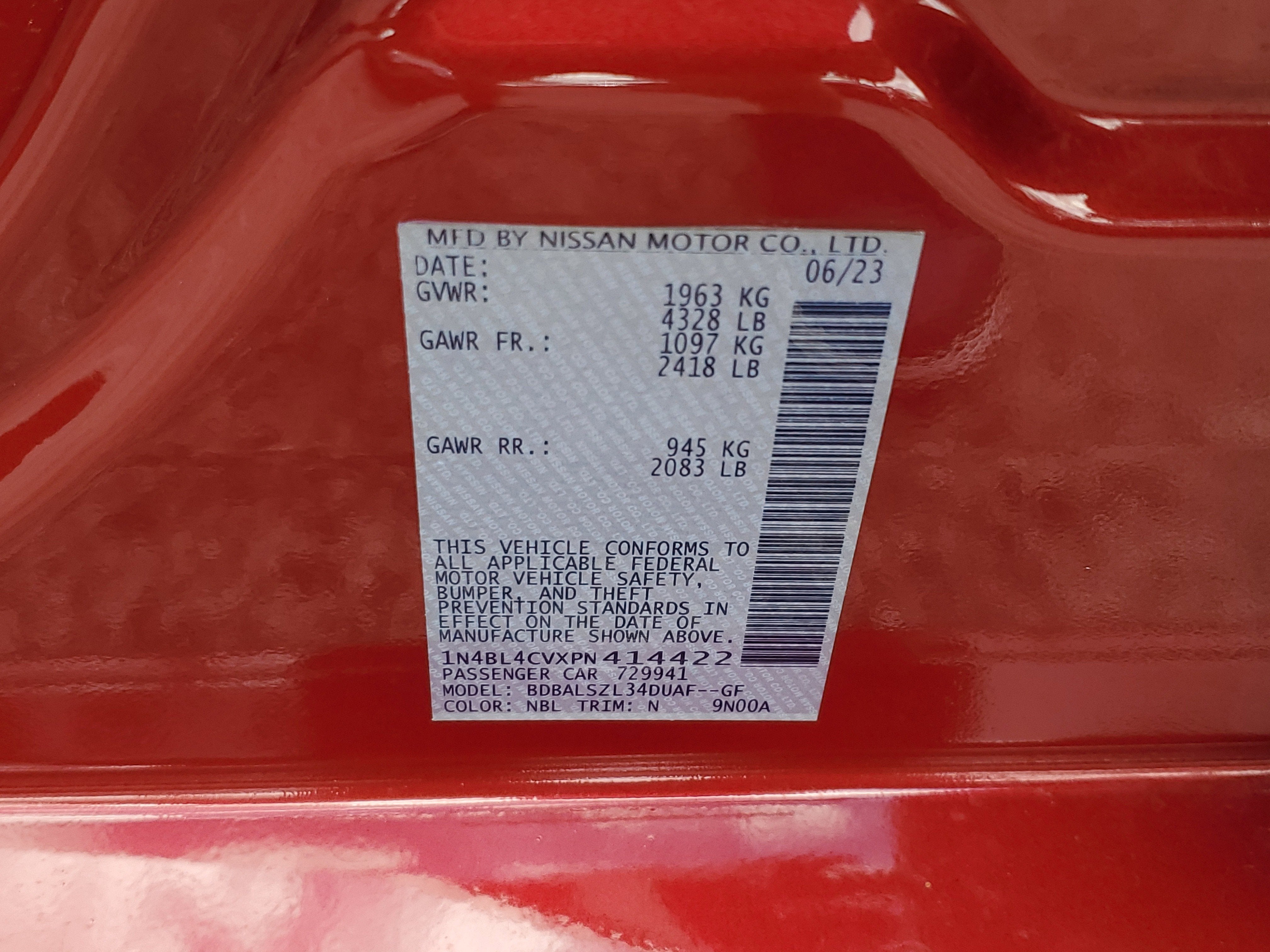 2023 Nissan Altima 2.5 SR