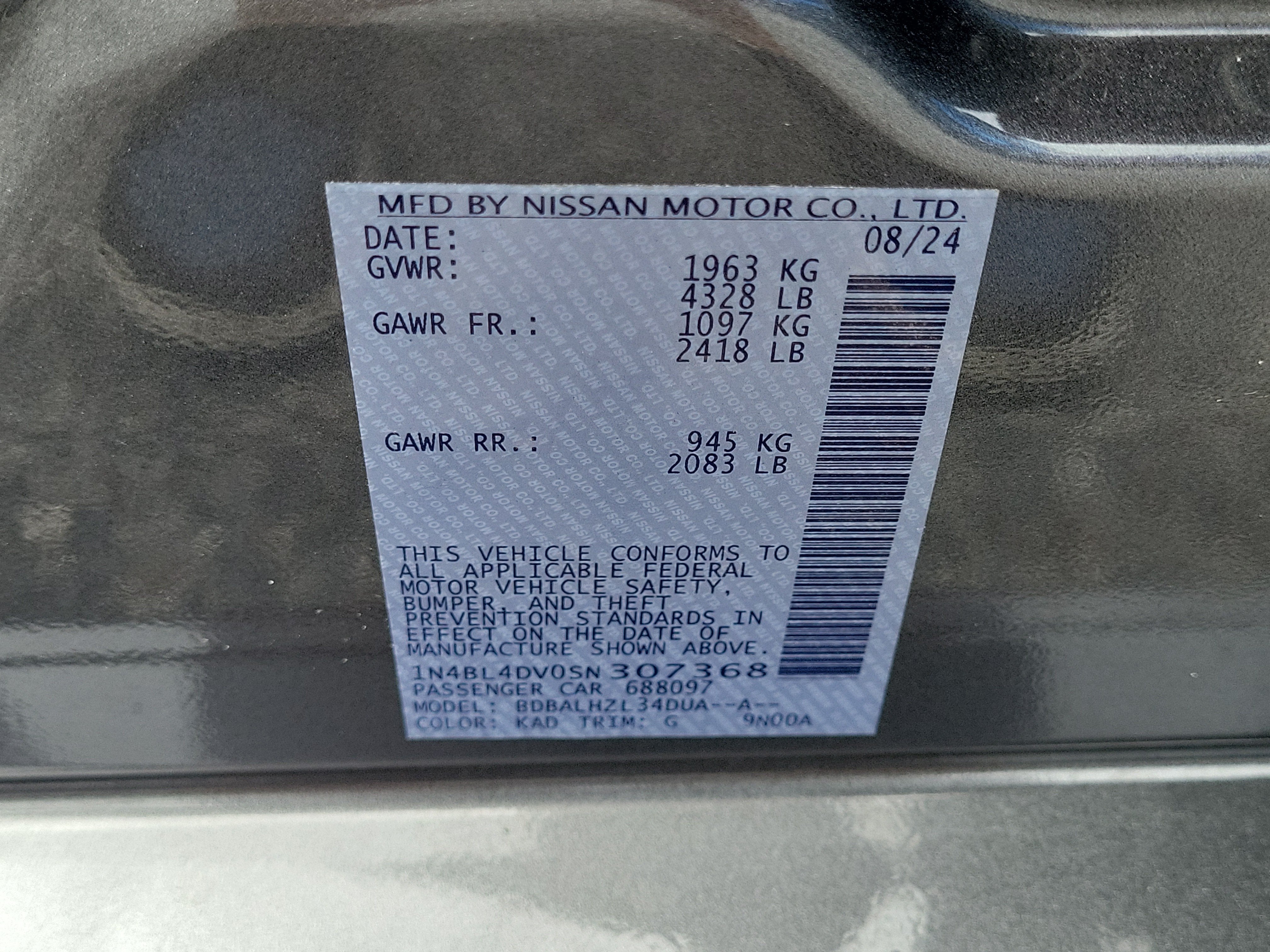 2025 Nissan Altima SV