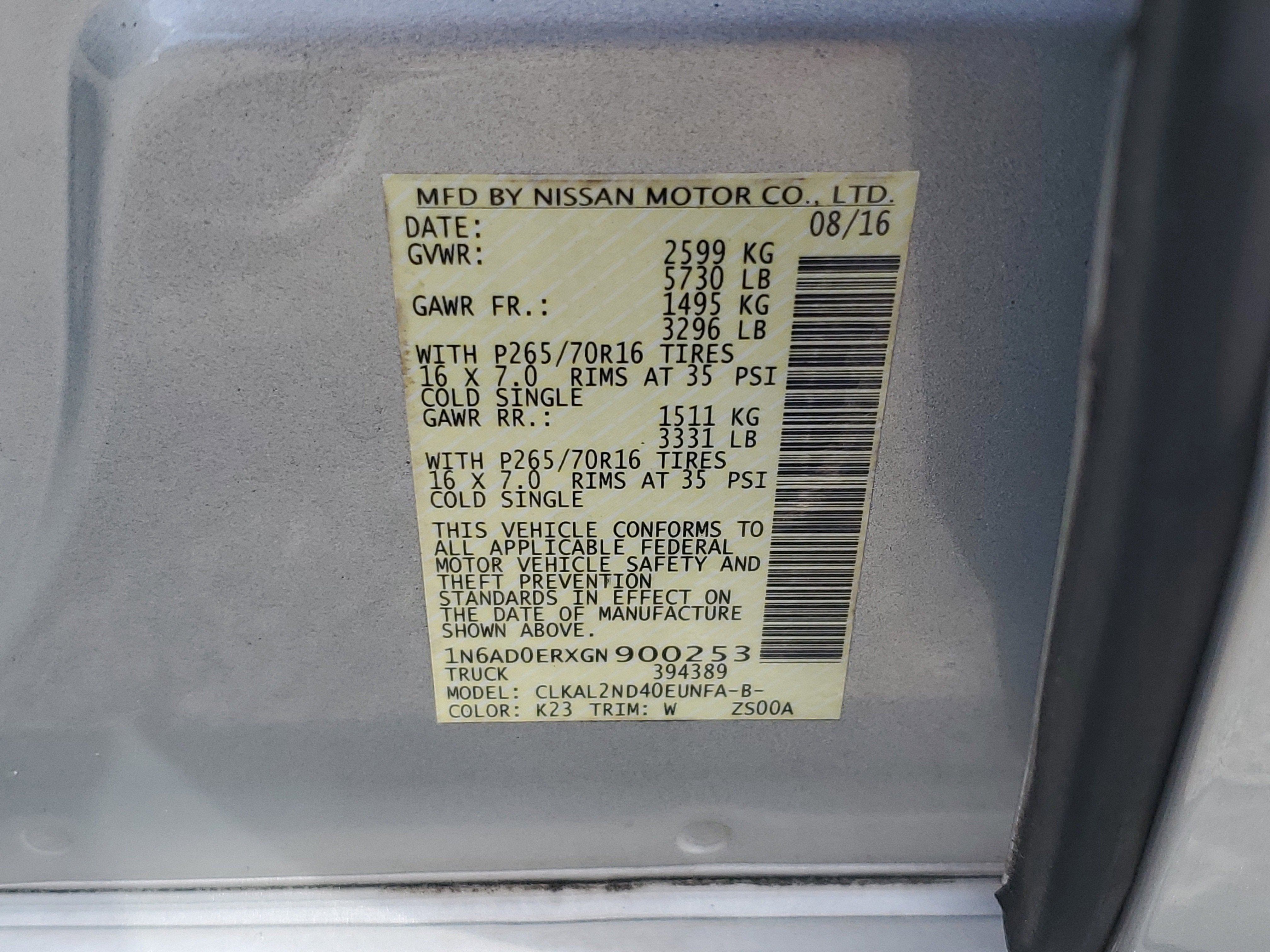 2016 Nissan Frontier SV