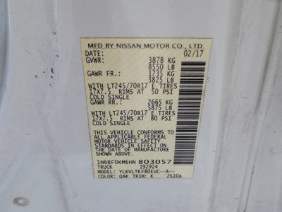2017 Nissan NV Cargo SV