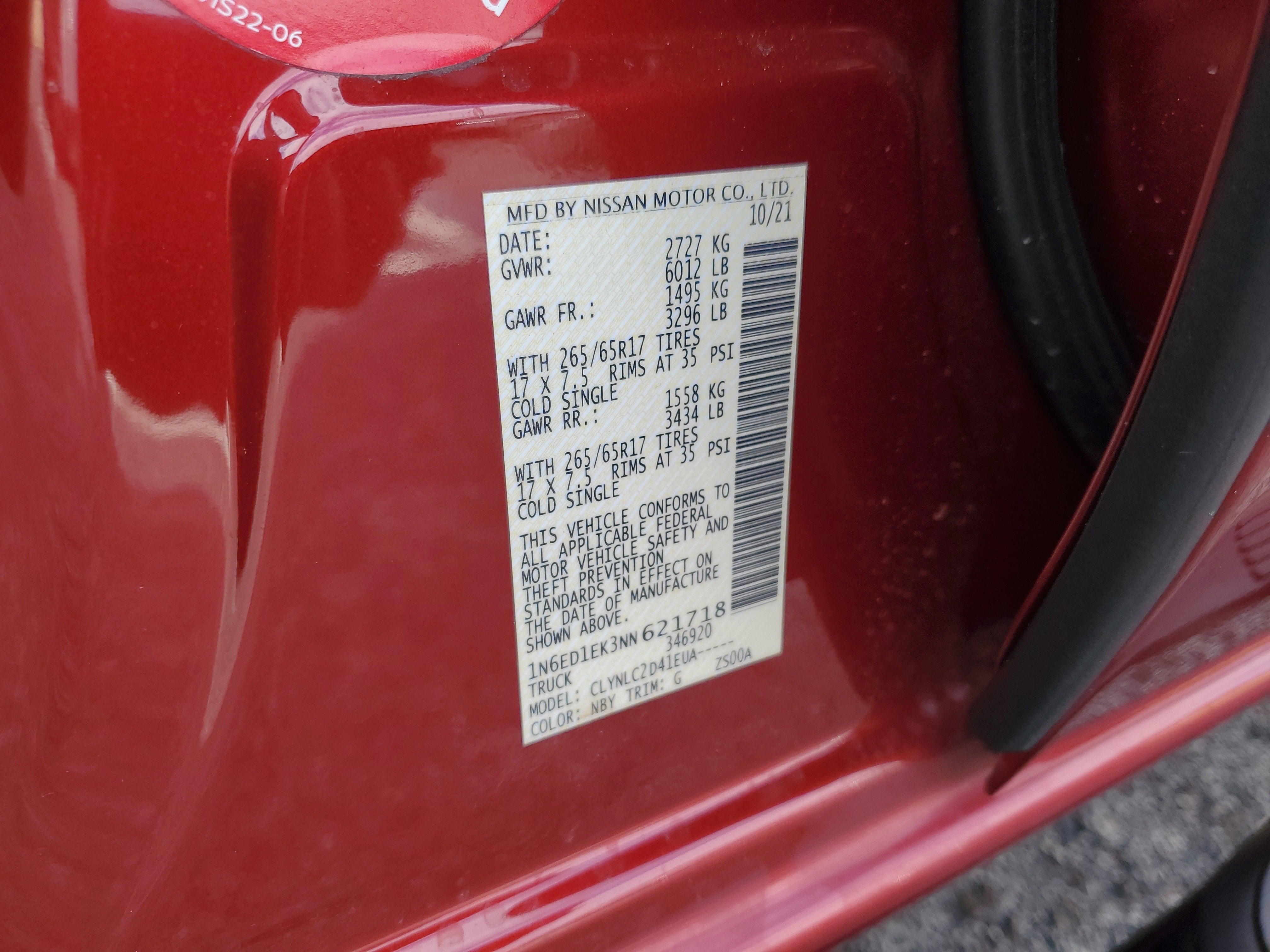 2022 Nissan Frontier SV