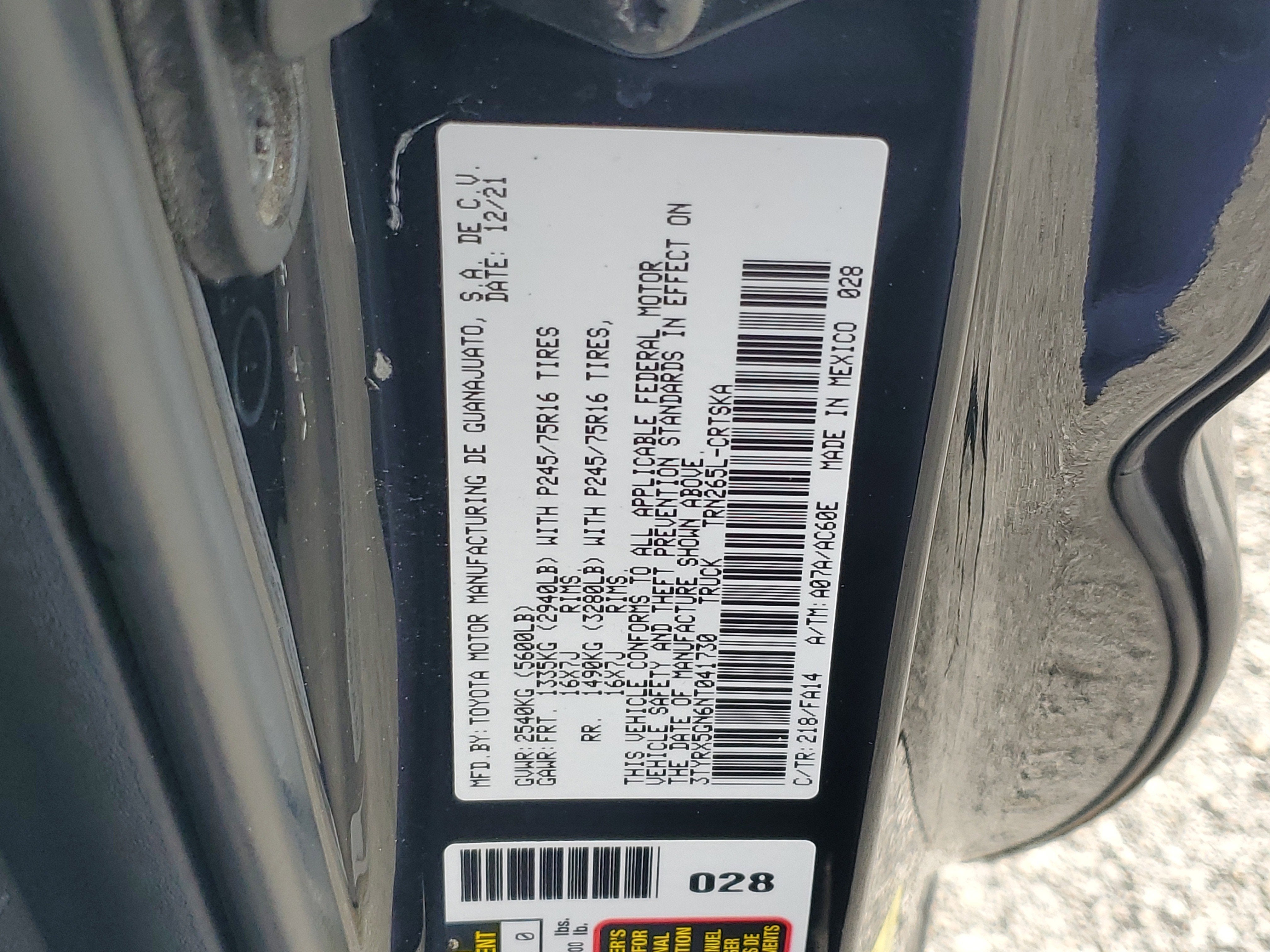 2022 Toyota Tacoma 2WD SR