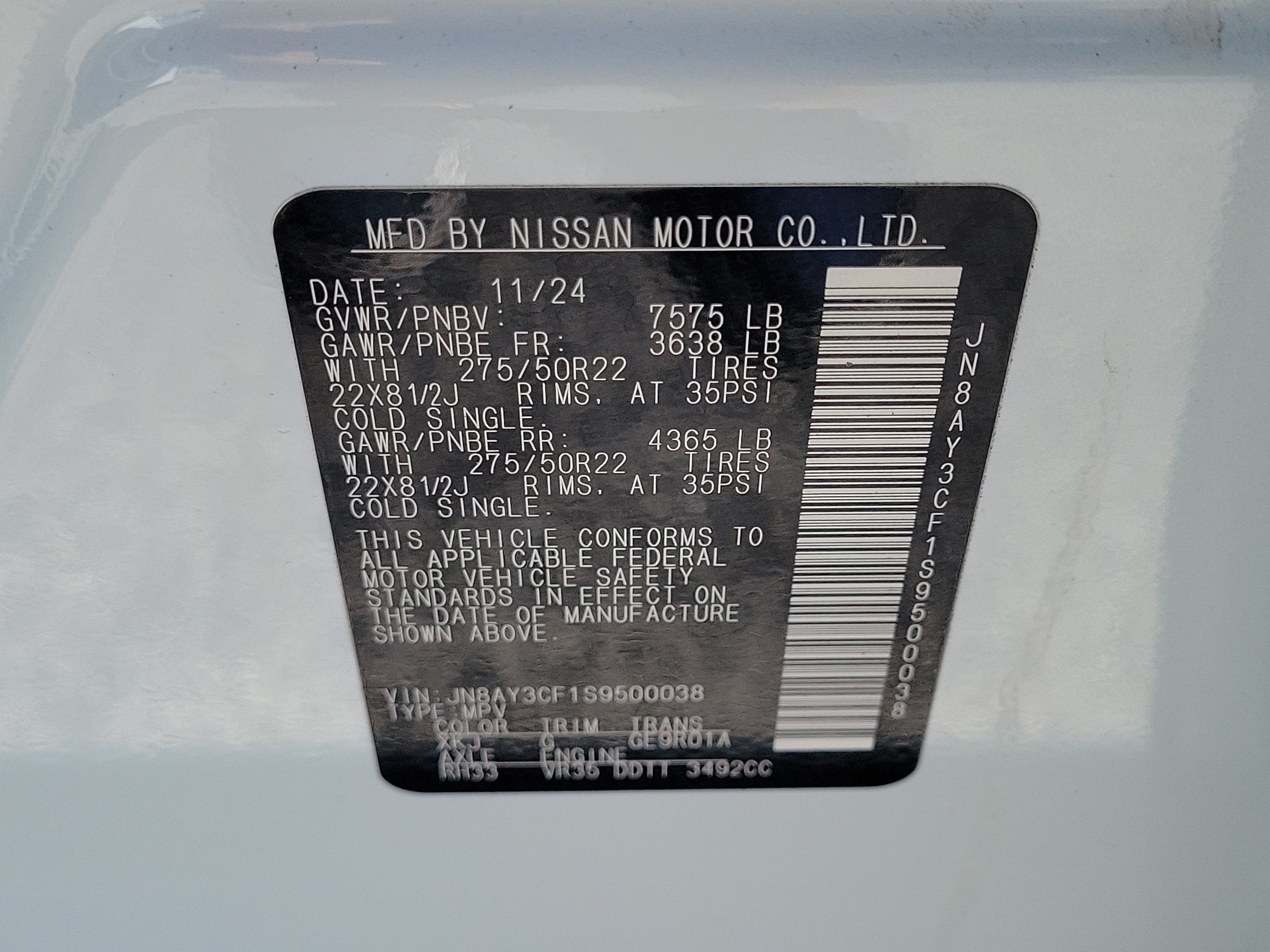 2025 Nissan Armada Platinum Reserve