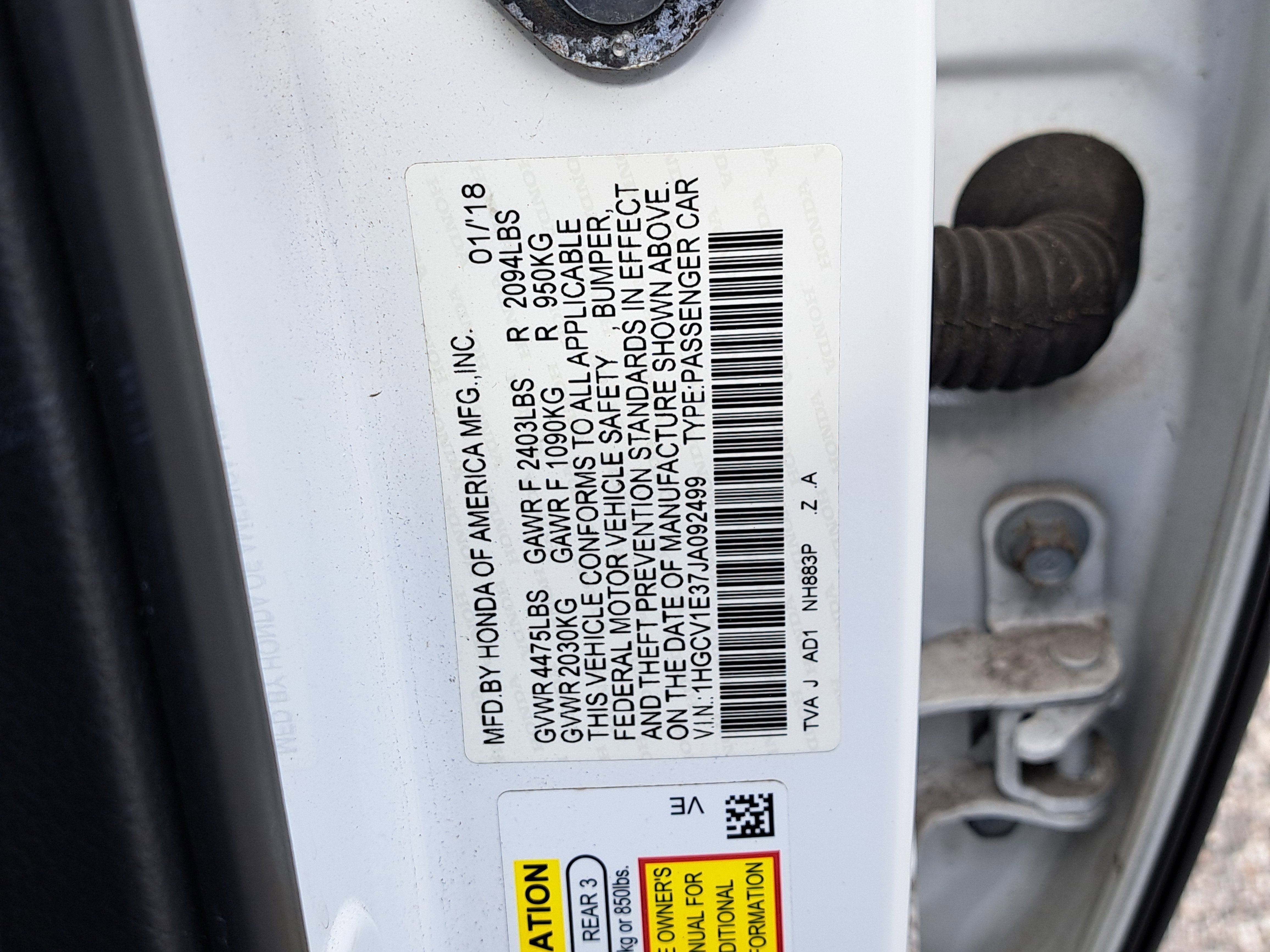 2018 Honda Accord Sedan Sport 1.5T