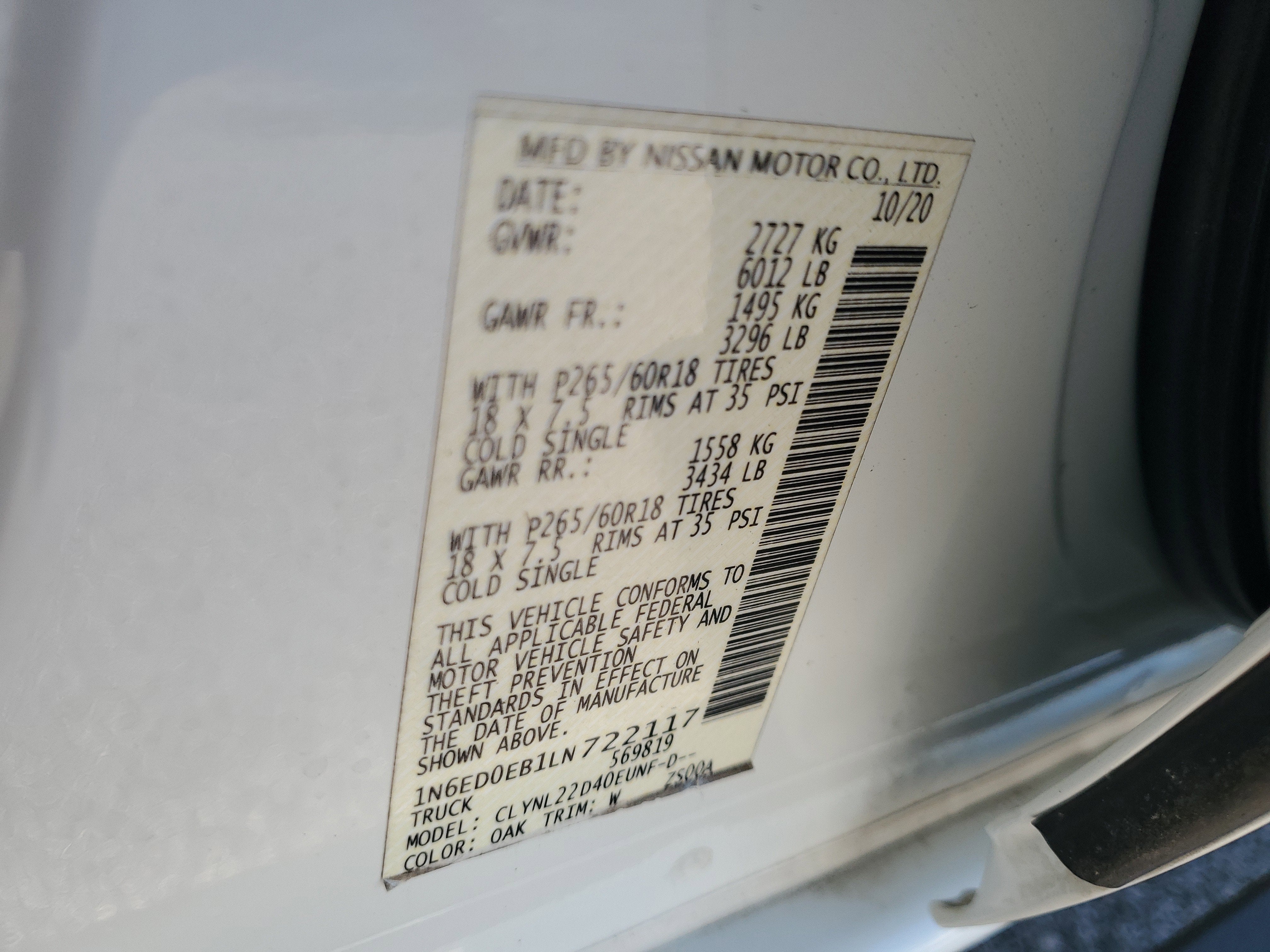 2020 Nissan Frontier SV