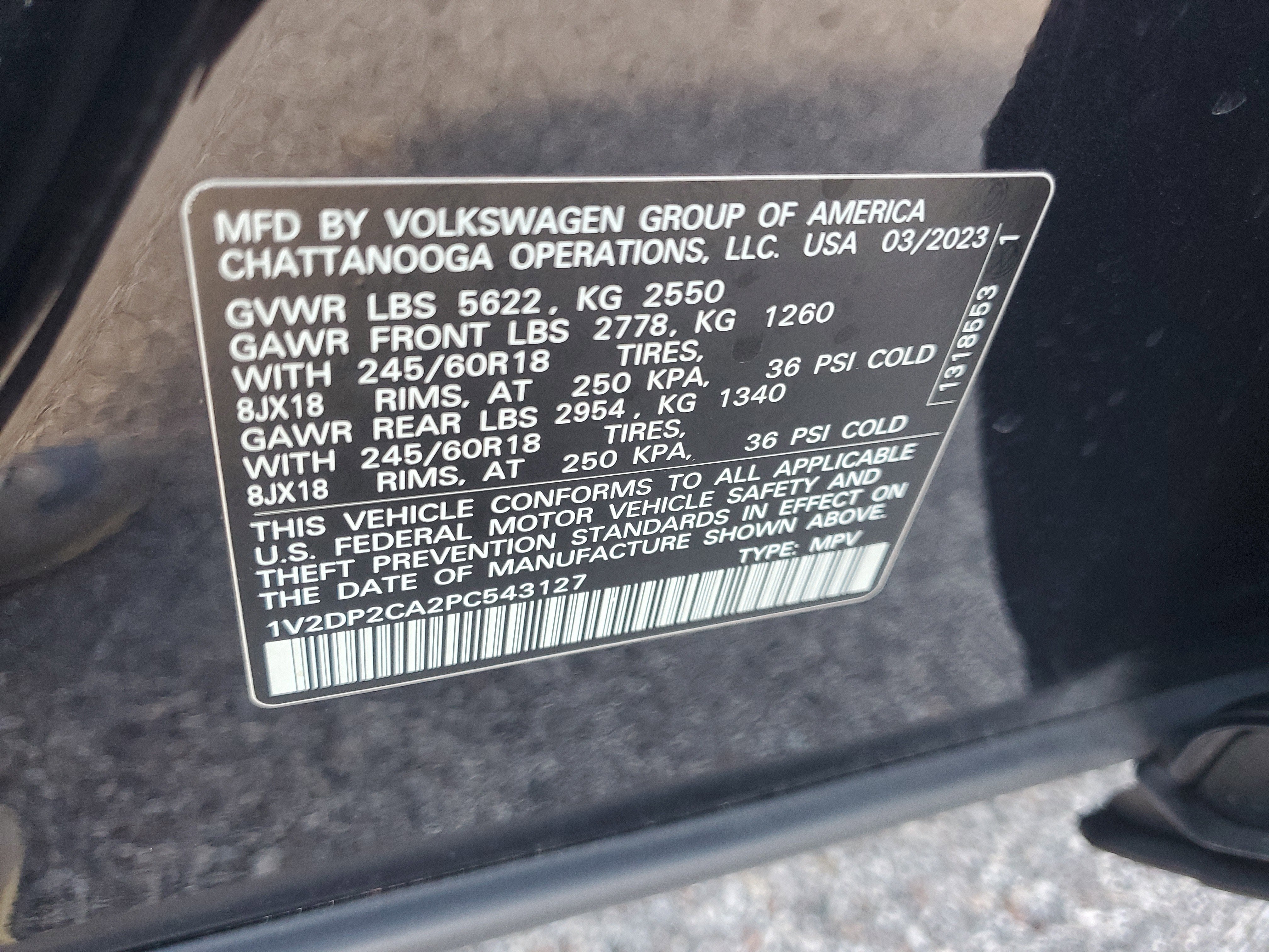 2023 Volkswagen Atlas 2.0T SE