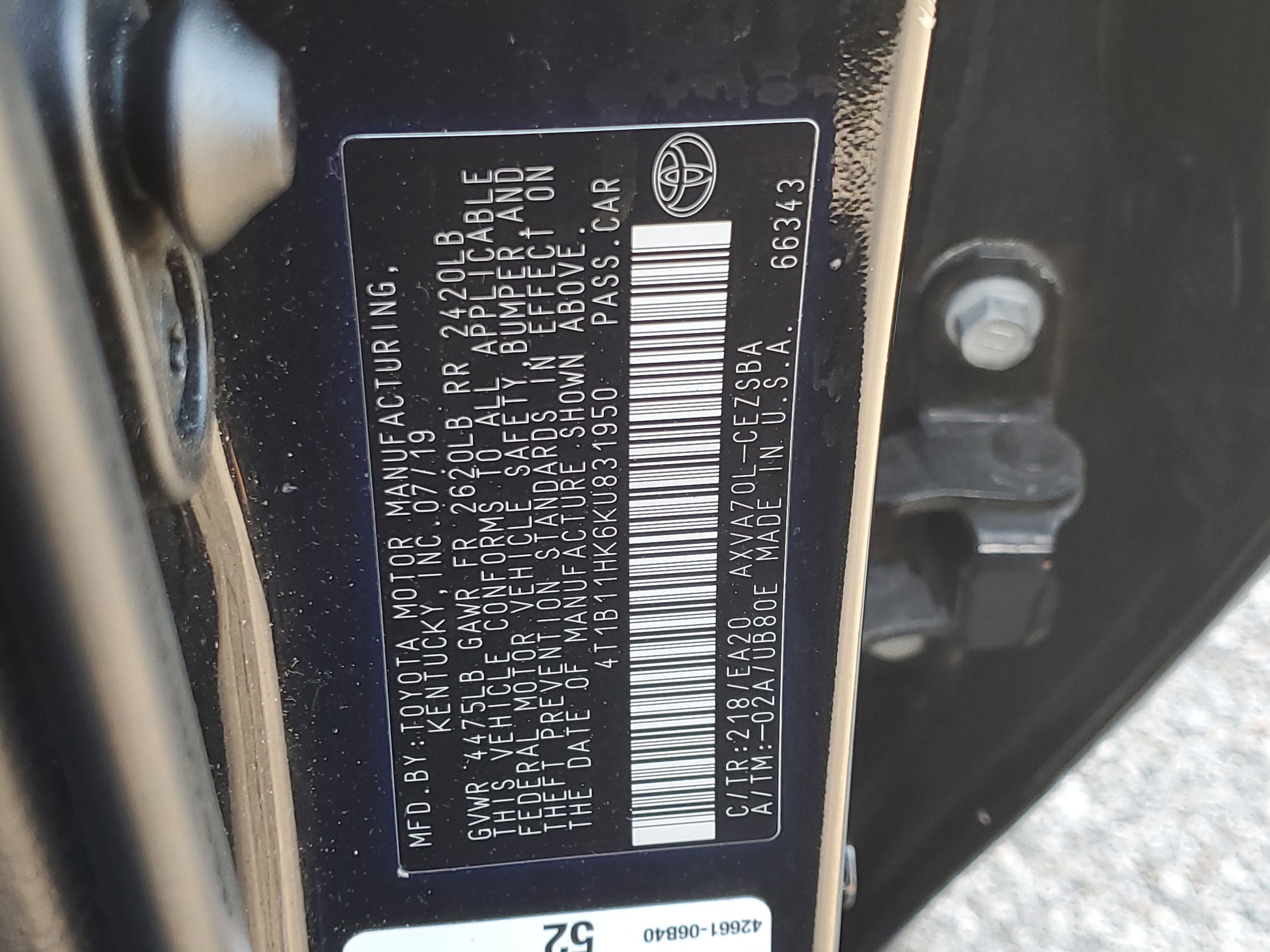 2019 Toyota Camry Base