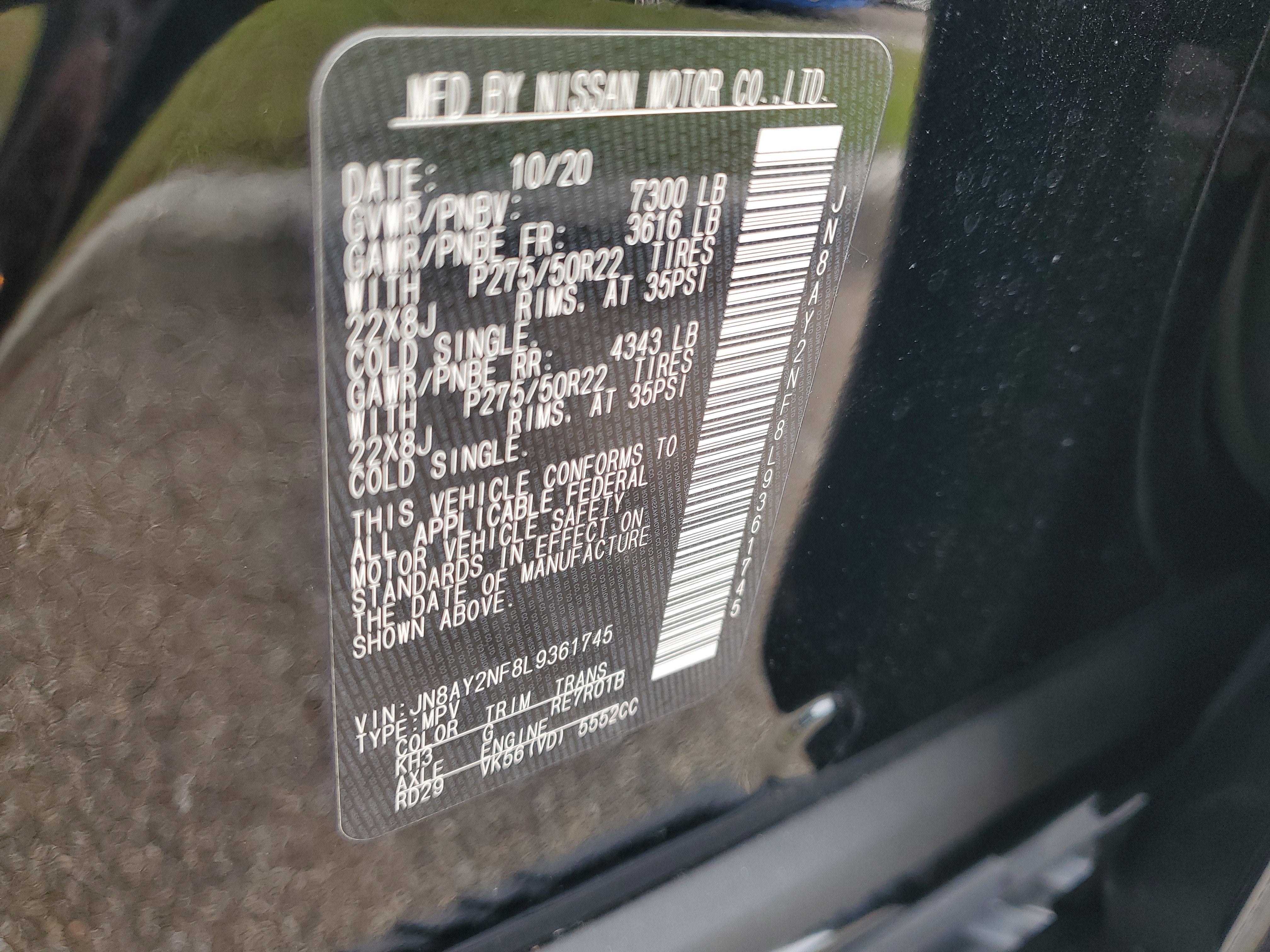 2020 Nissan Armada Platinum