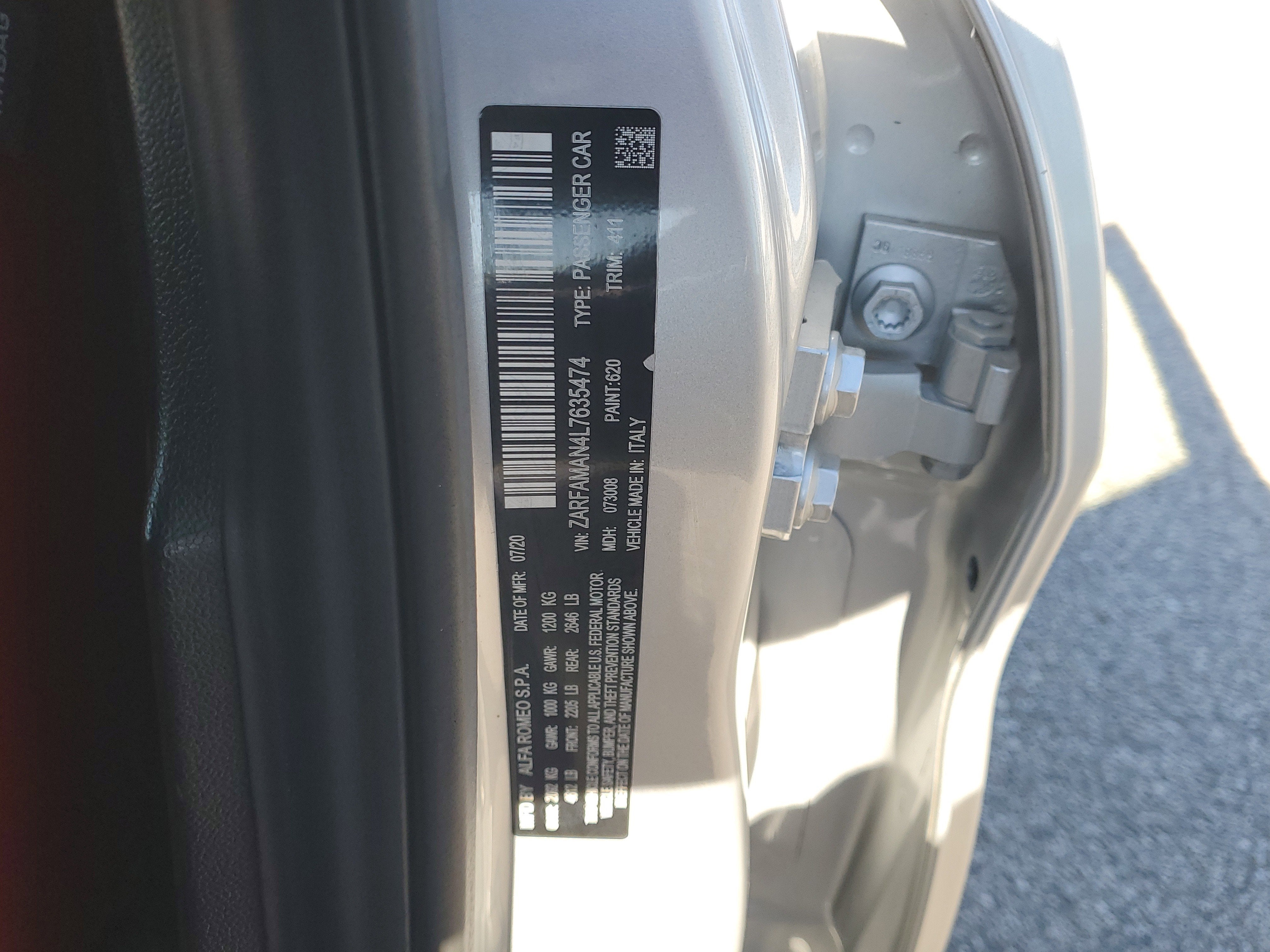 2020 Alfa Romeo Giulia Sport