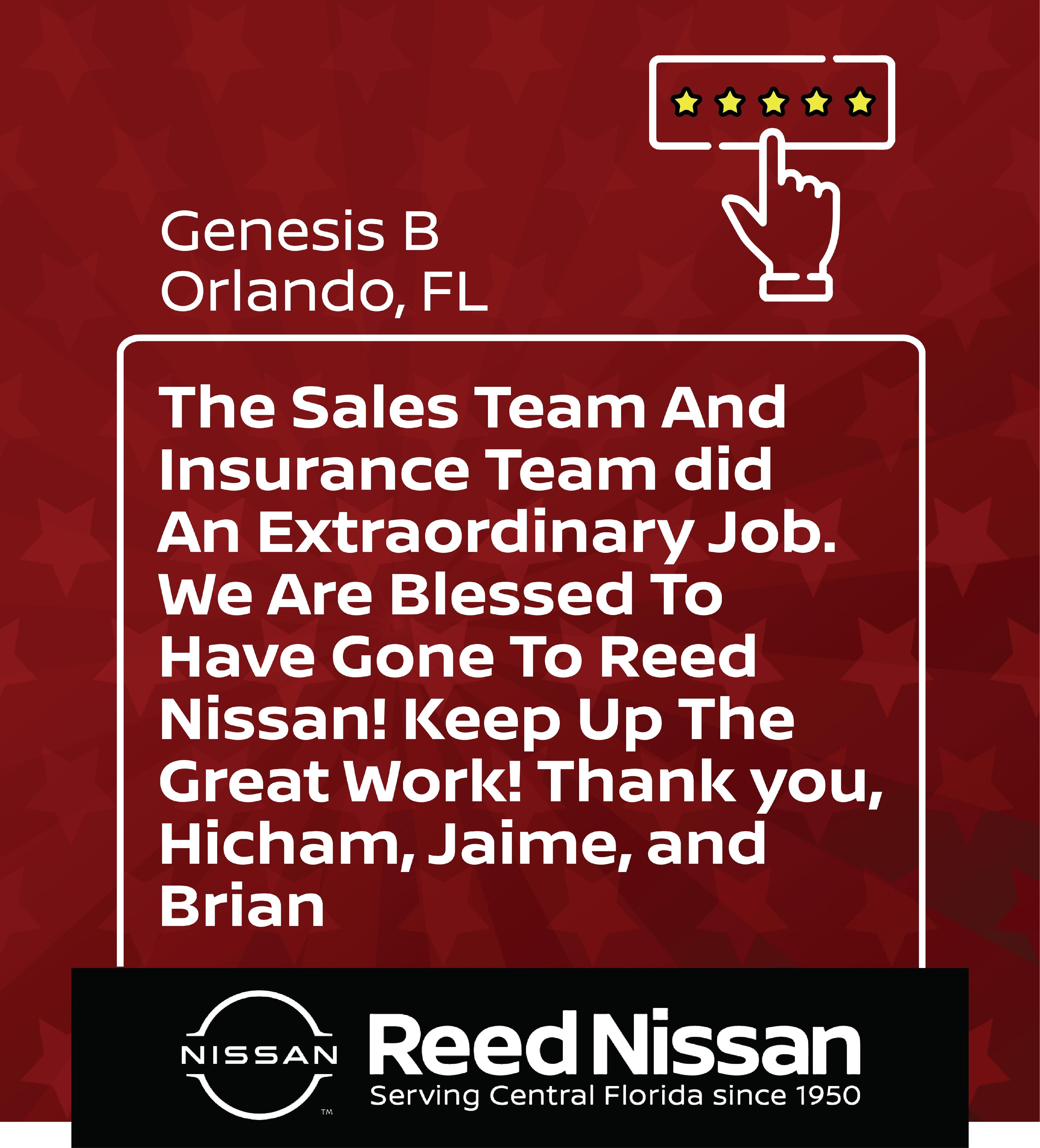 customer review at Reed Nissan Orlando