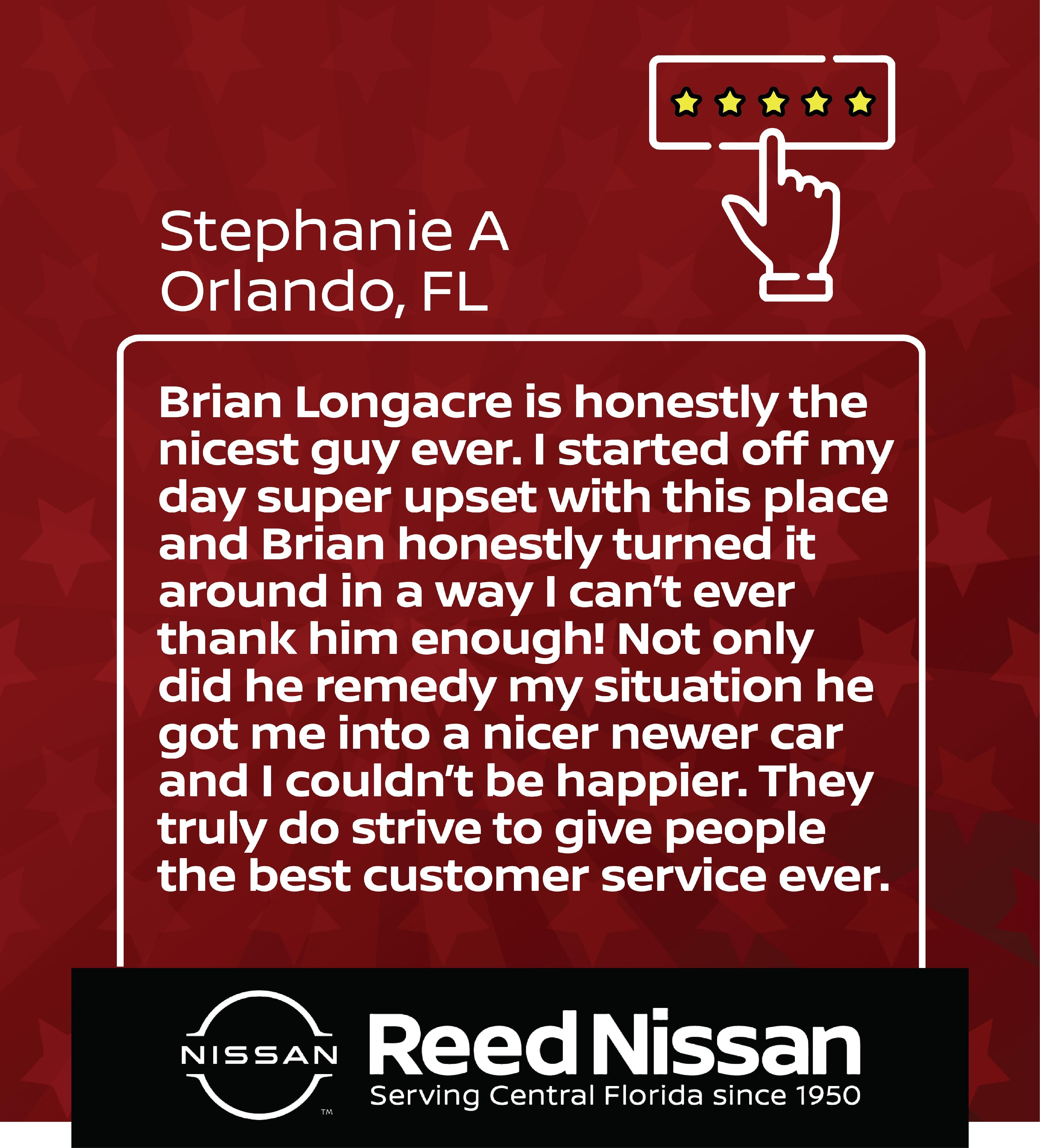 customer review at Reed Nissan Orlando