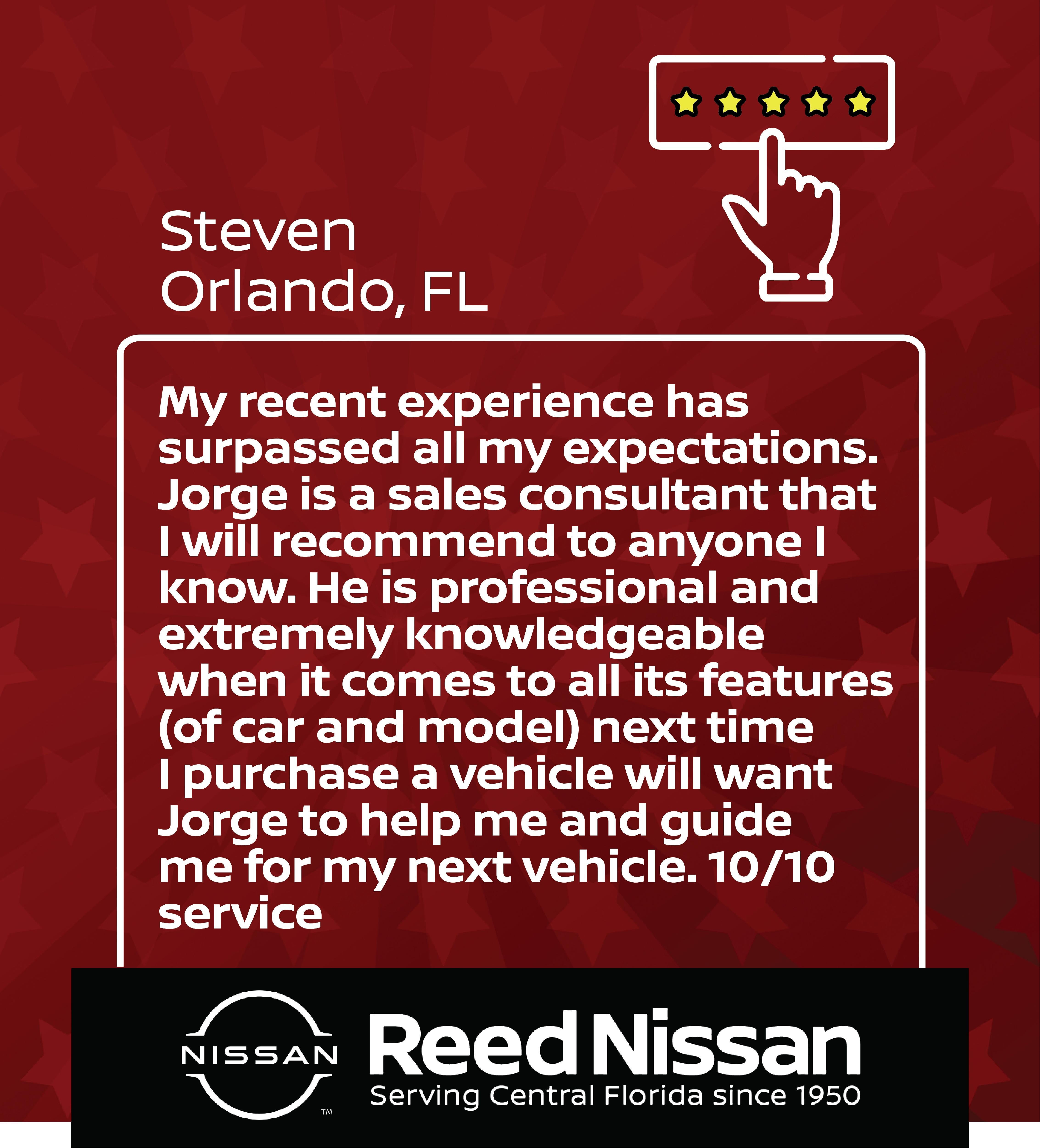 customer review at Reed Nissan Orlando