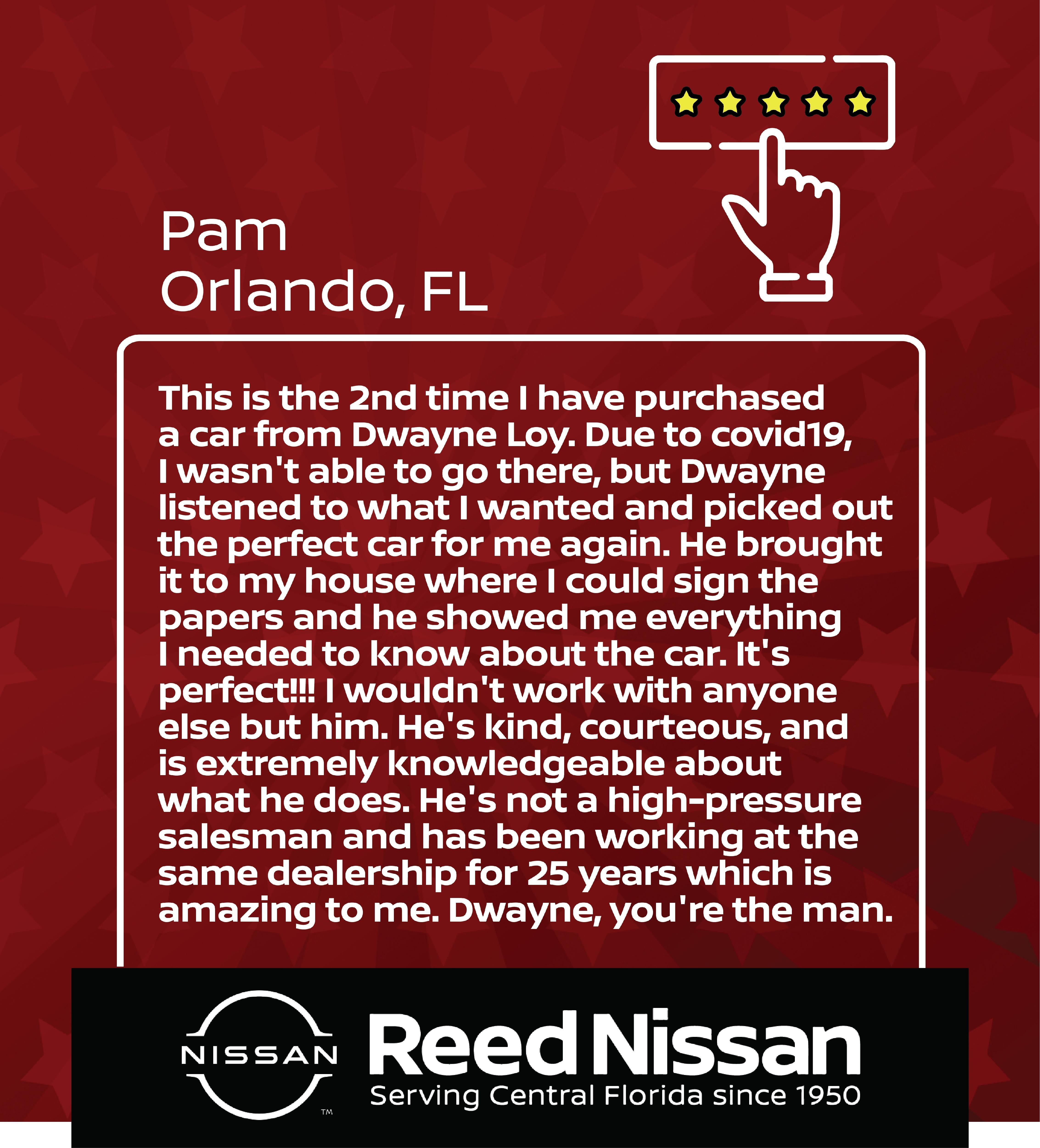 customer review at Reed Nissan Orlando